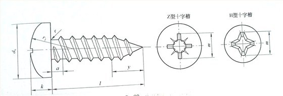 美制十字槽盤頭自攻螺釘