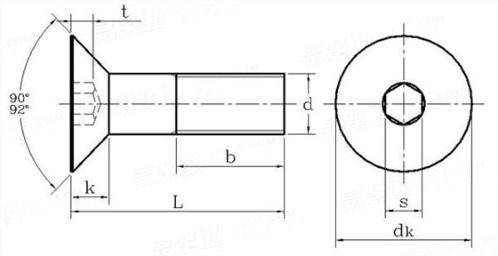 GB70.3內(nèi)六角沉頭螺釘國標號 